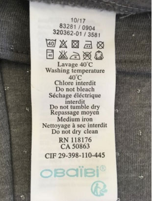Référence: 83281 – Coloris concerné 0904 - Commande concernée 320362-01
