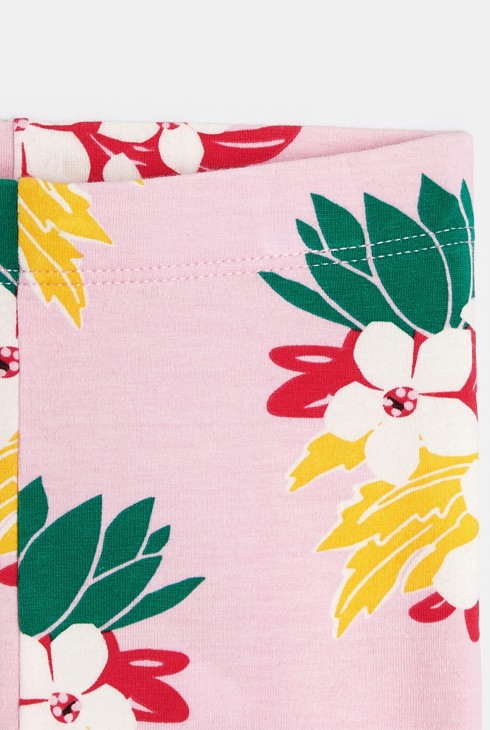 Legging de bebé niña en rosa con flores exóticas Catimini 2