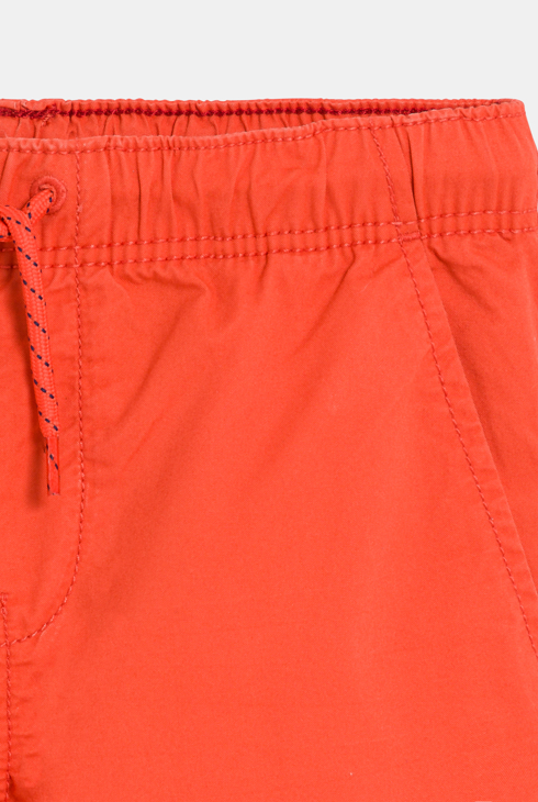 Boy's slim-fit plain blue canvas Bermuda shorts 2