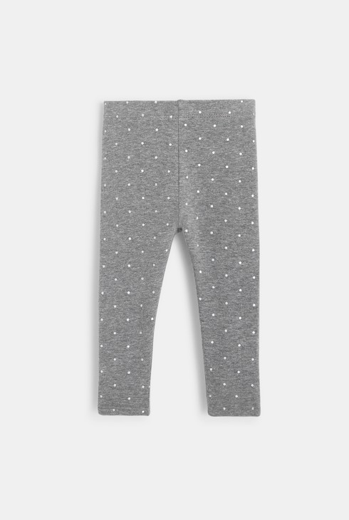 Organic fleece leggings with a polka-dot print 2