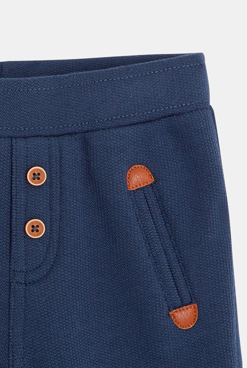 Farbige Jogginghose aus Bio-Baumwollmolton Blau Baby Jungen 2