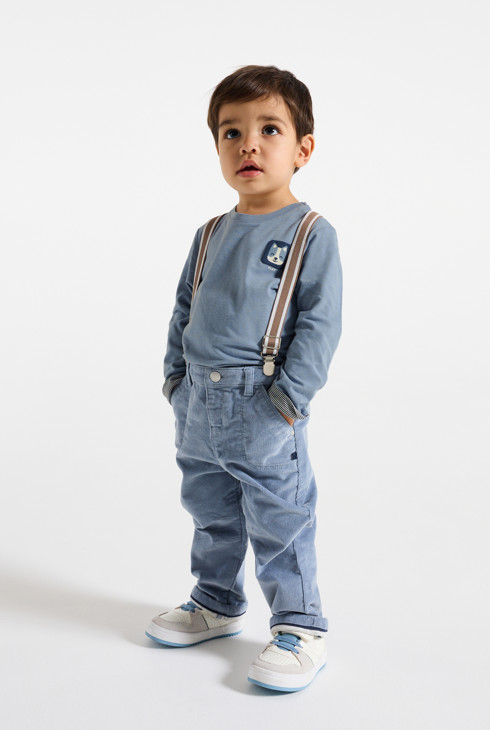 Niebieska koszulka z motywem zwierzęcym niemowlę chłopiec 1