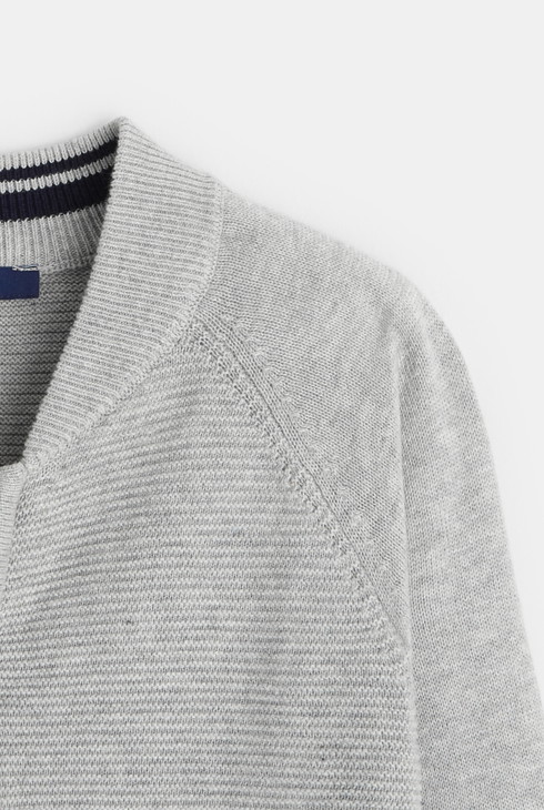 Teddy-Weste mit Reißverschluss aus Feinstrick Grau Jungen 2