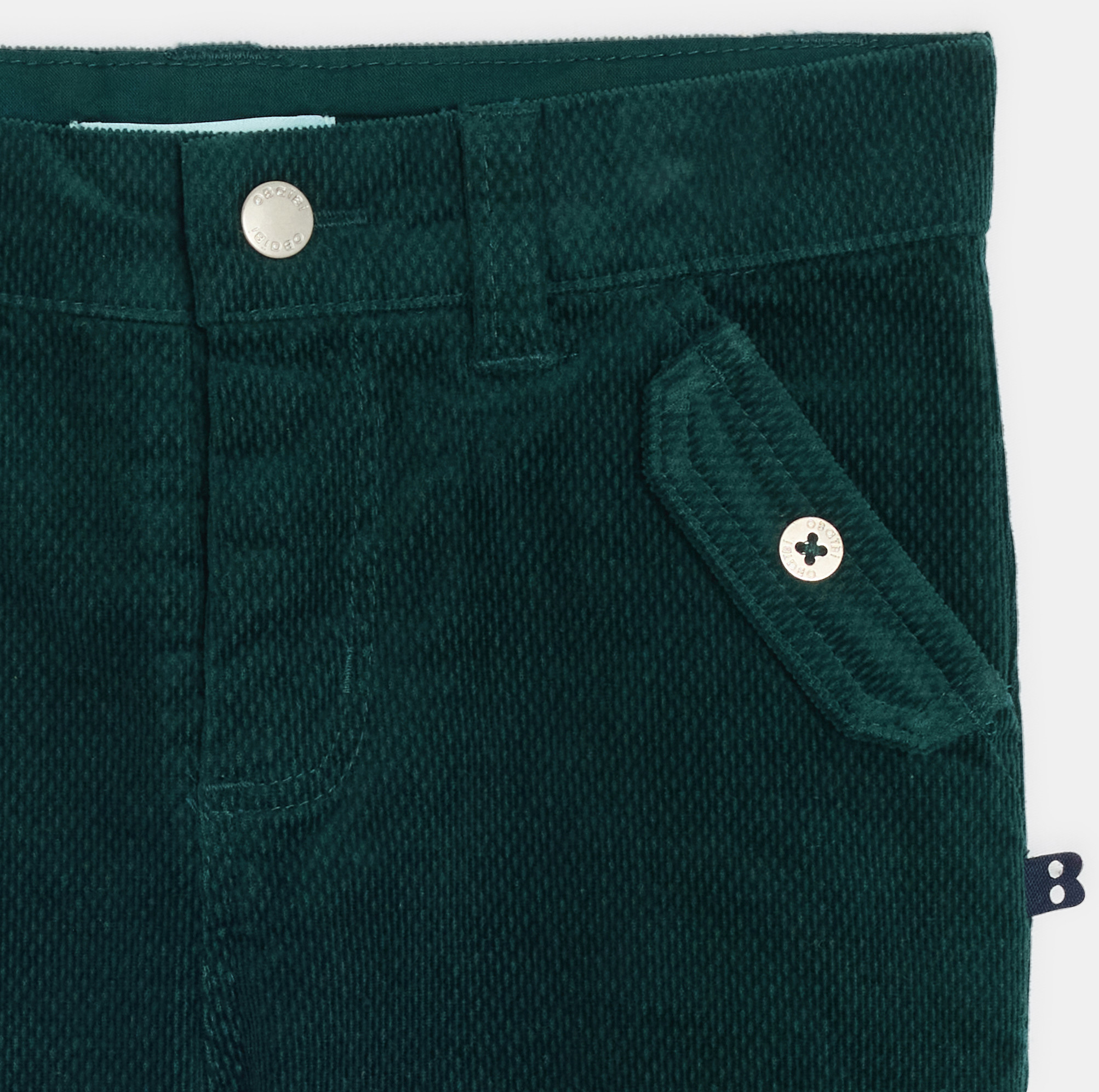 Modische Cordhose mit Umschlag grün Kleinkind Junge 2