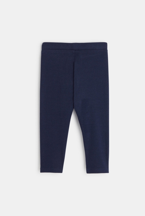 Leggings de punto lisos azul bebé niña 2
