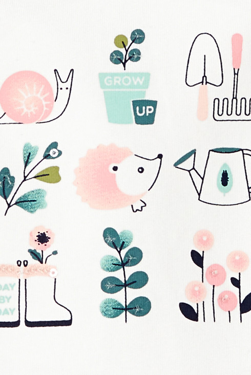 T-Shirt mit Rüschen an den Schultern Natur Weiß Baby Mädchen 2