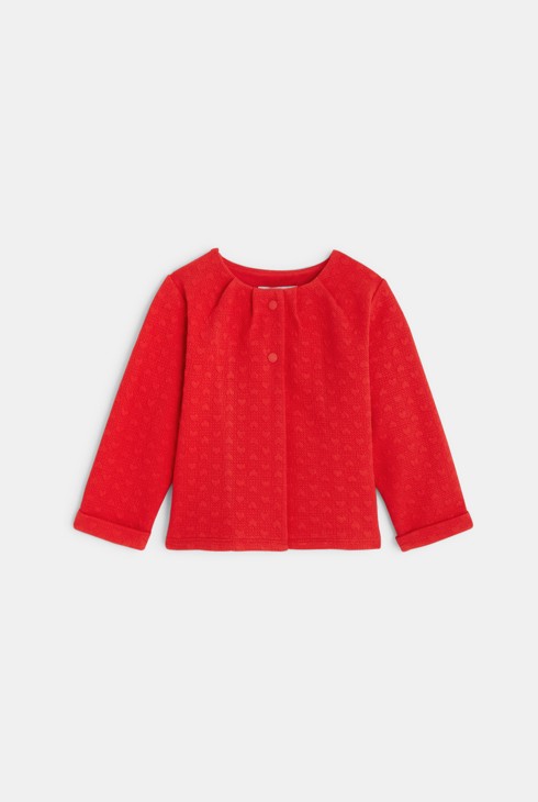 Baby girls' red fleece cardigan 2