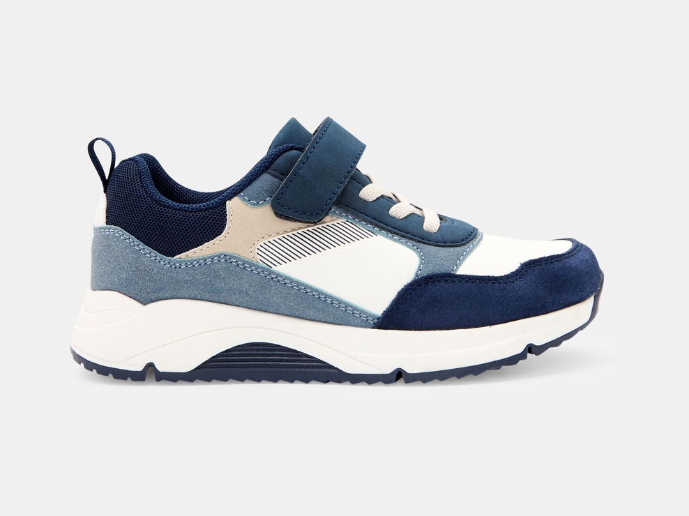 Blaue Running Dadshoes mit Schnürsenkeln und Klettverschluss für Jungen 1