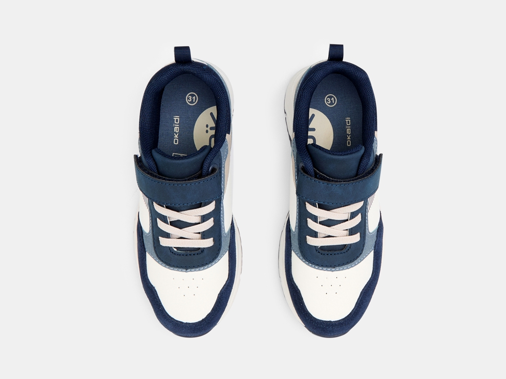 Blaue Running Dadshoes mit Schnürsenkeln und Klettverschluss für Jungen 2