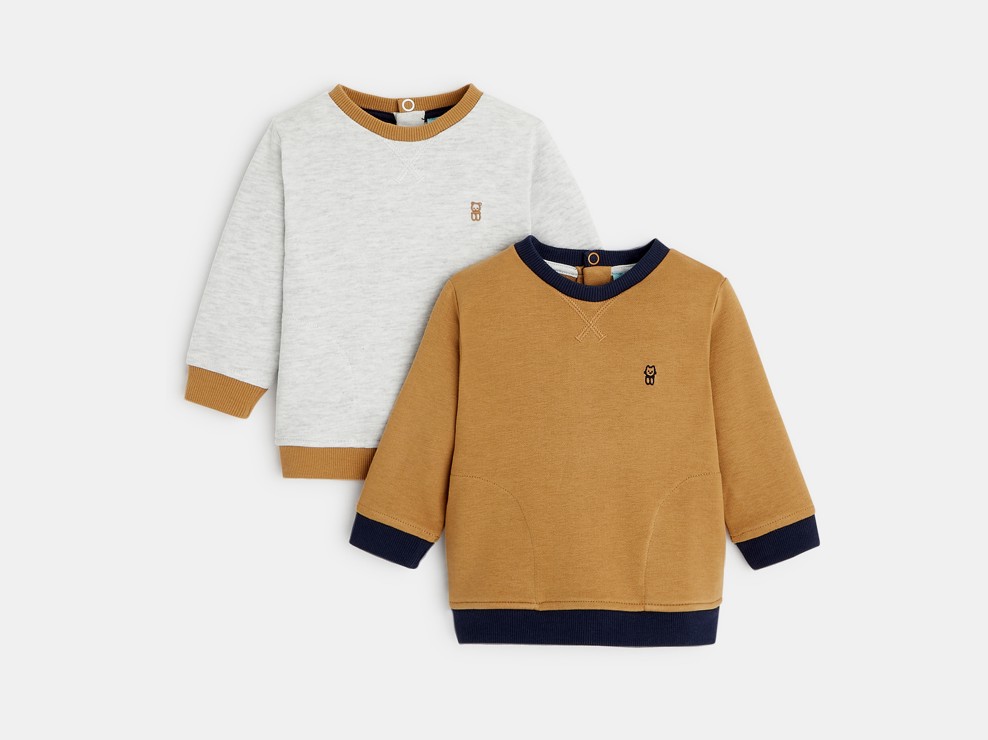 Sweatshirt Molton (2er-Pack) Kleinkind Junge 2