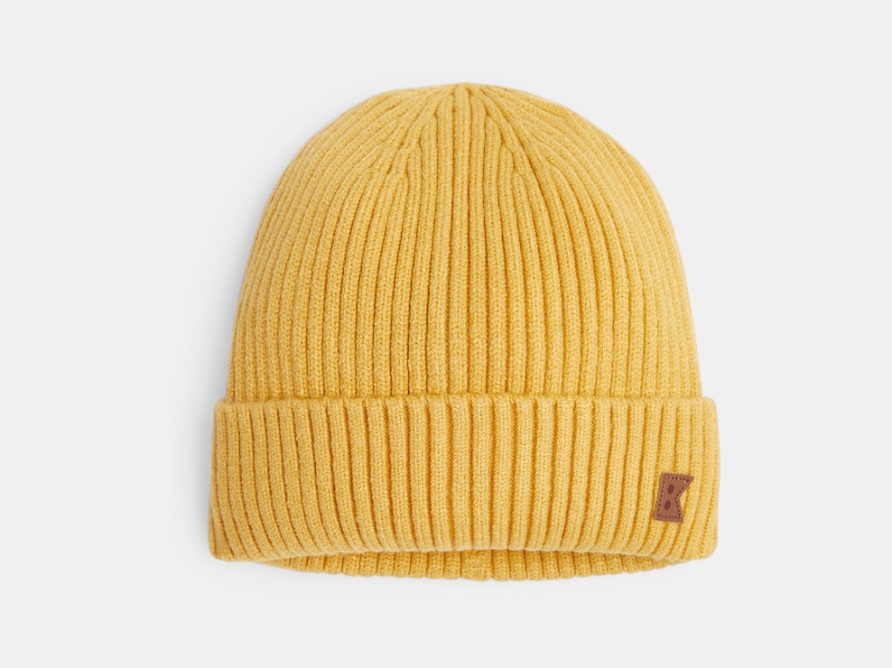 Mütze aus Rippstrick Gelb Jungen 1