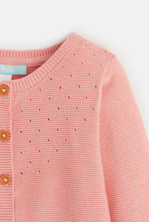 Strickweste mit Pointelle-Muster rosa Baby Mädchen 2