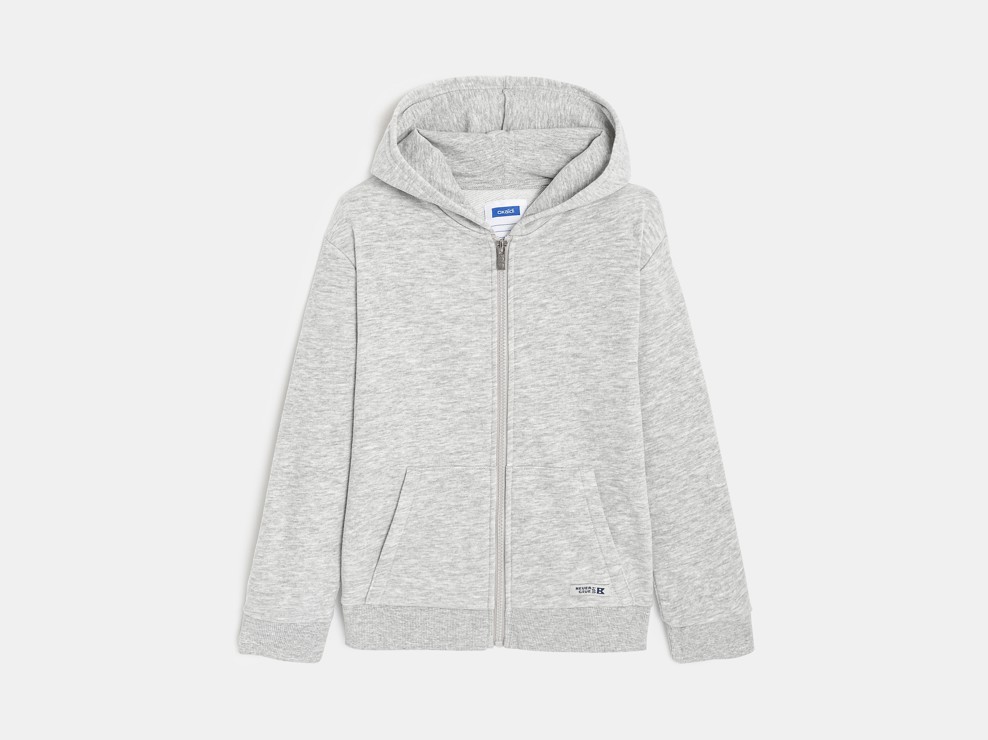 Sweat zippé à capuche gris garçon 2