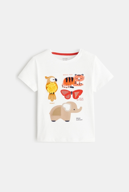 Bilderbuch-T-Shirt Weiß Baby Mädchen 2