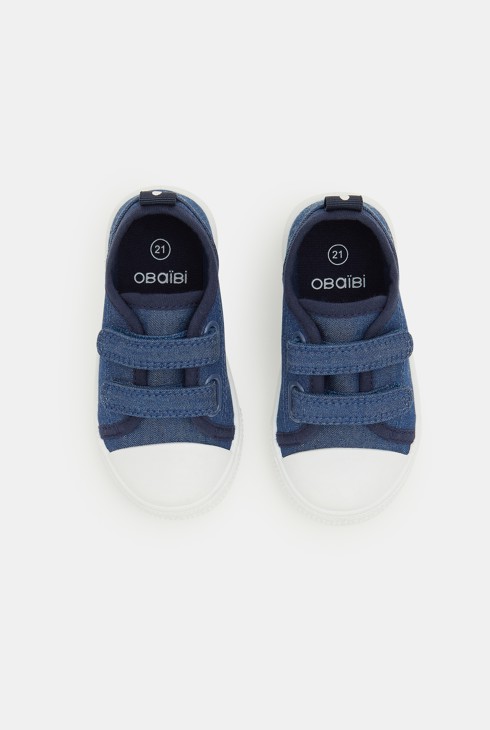 Canvas-Sneaker mit Klettverschuss Blau Baby Jungen 2