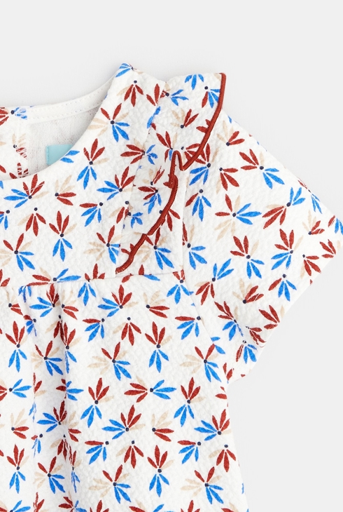 Bluse aus geprägter Baumwolle mit Blütenmuster Baby Mädchen 2