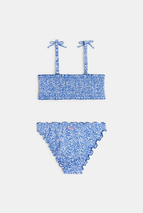 2-teiliger Badeanzug mit Blumenmuster Blau Mädchen 2