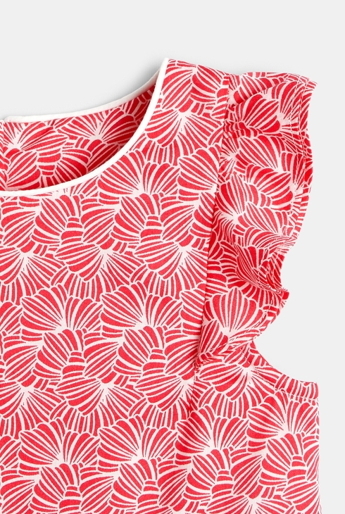 Kurzer Overall mit grafischem Motiv Rosa Baby Mädchen 2