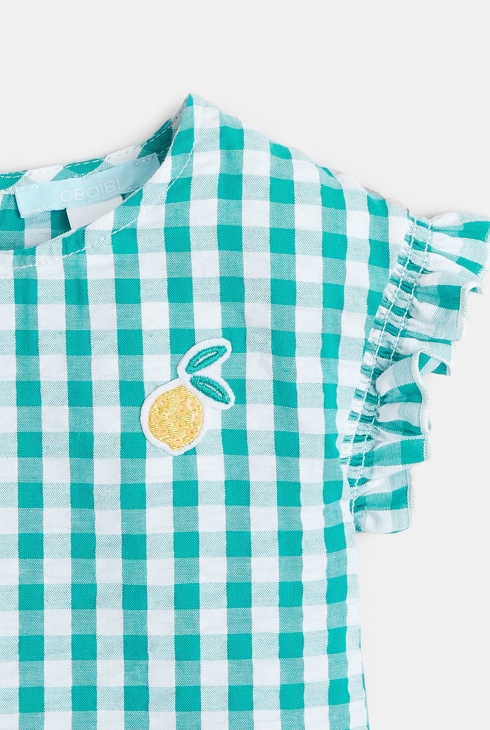 Plaid waffle blouse 2