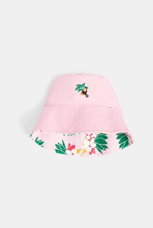 Gorro de pescador reversible de niña en rosa/flores exóticas Catimini 2