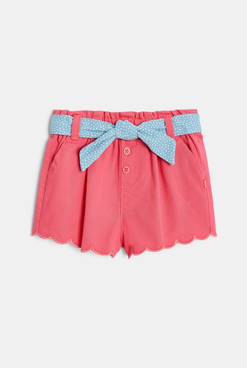 Scalloped shorts with printed belt 2