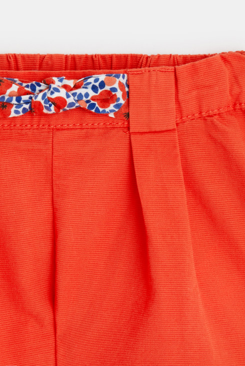Baby girls' fancy red cotton shorts 2