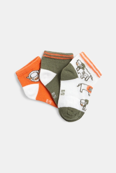 Baby boys' orange socks (set of 3) 2