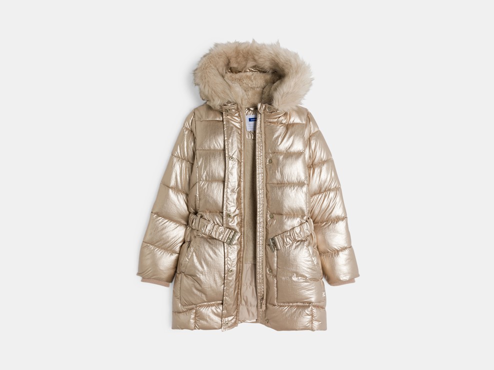 Parka gesteppt wasserabweisend goldfarben Mädchen 2