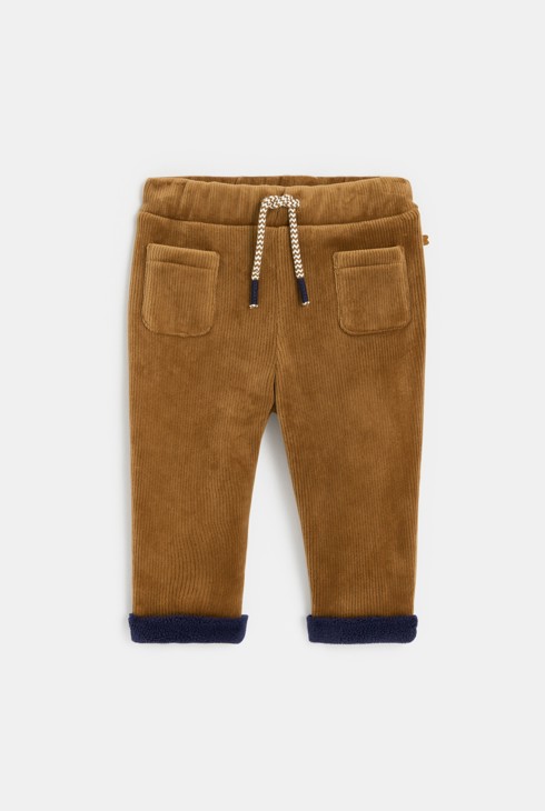 Baby boys' brown corduroy fleece trousers 2