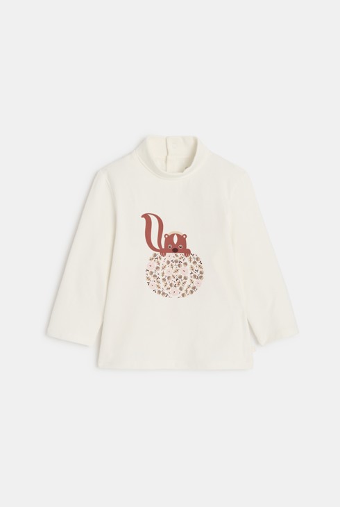 T-shirt a dolcevita con scoiattolo neonata 1