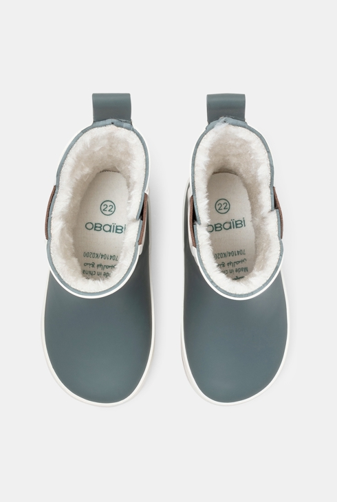 Botas de lluvia cortas forradas azul bebé niño 2
