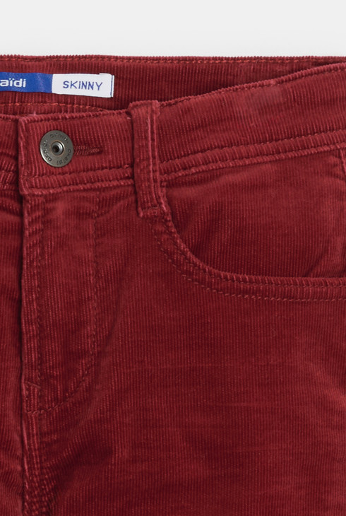 Pantalón skinny de pana rojo niño 2