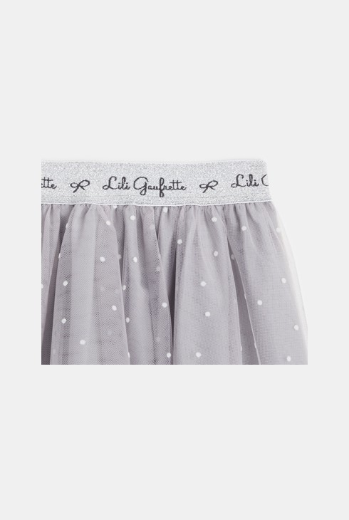 Jupon gris en tulle à pois Lili Gaufrette 2