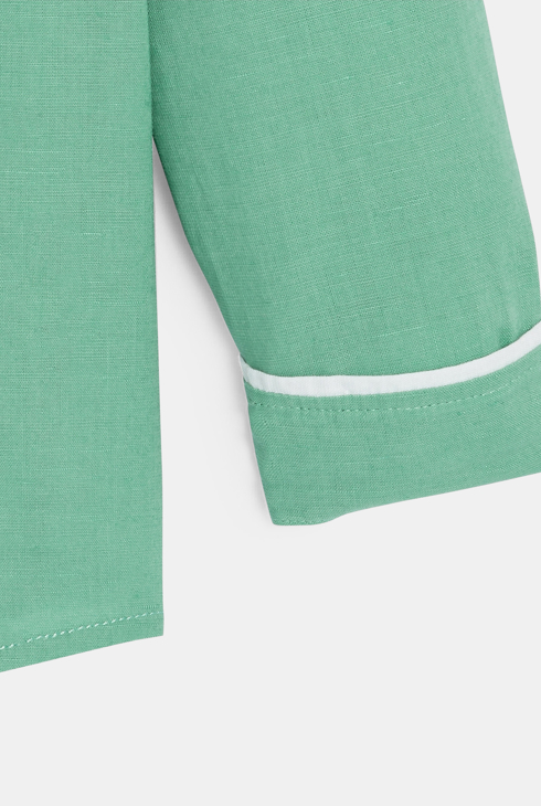 Boy's green shirt + bow tie 2
