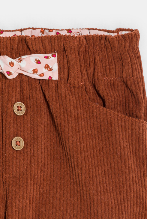 Brown high-rise corduroy shorts 2