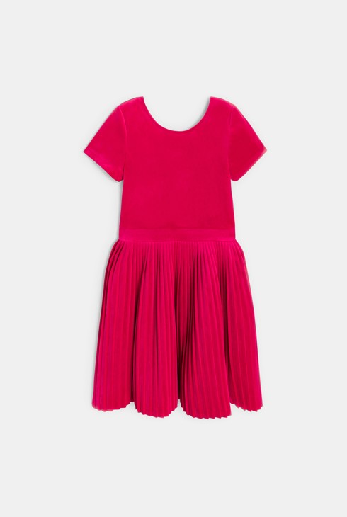 Party dress in pink velvet Girl 2