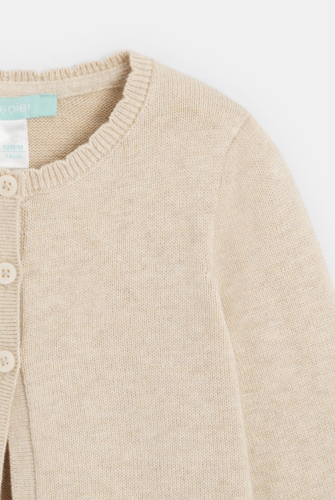 Baby girl's beige knitted cardigan 2