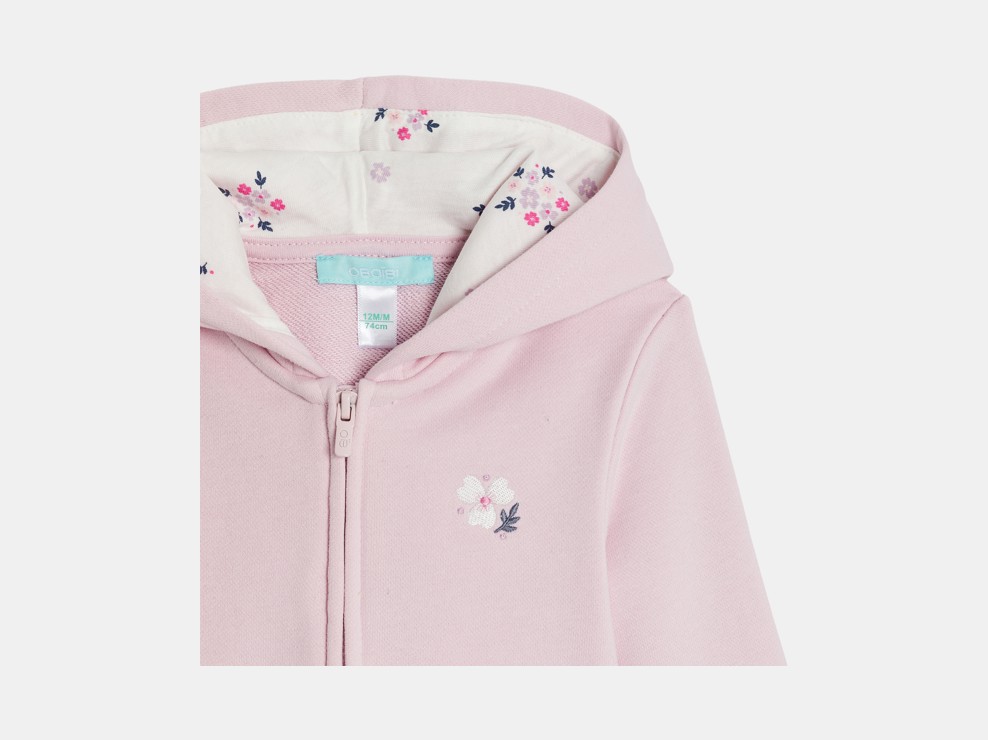 Bluza dresowa z kapturem fioletowa niemowlę dziewczynka 2