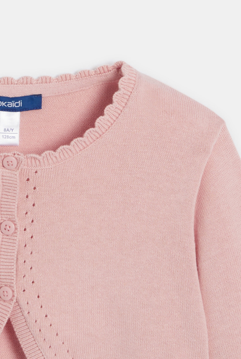 Girl's pink fine-knit bolero 2