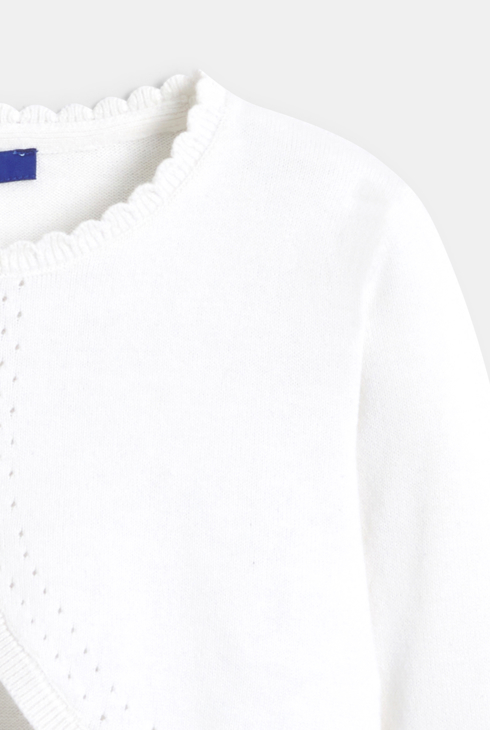 Girl's white fine-knit bolero 2