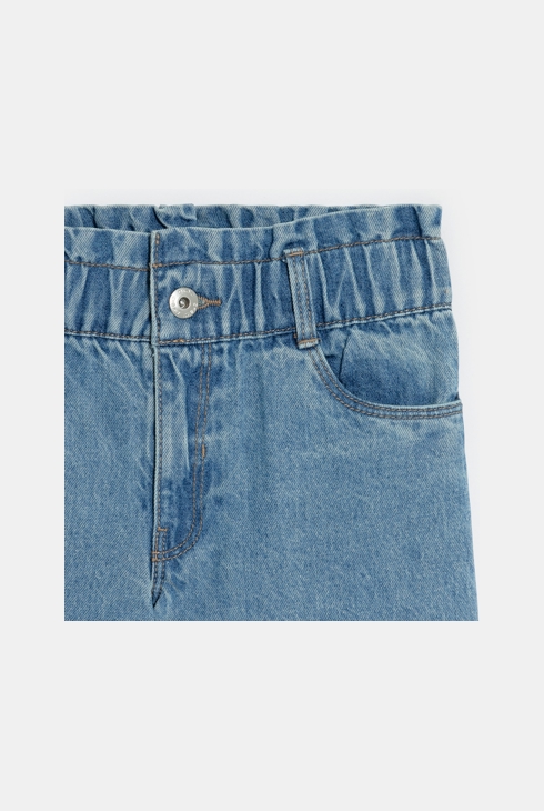 Girl's blue denim Bermuda shorts 2