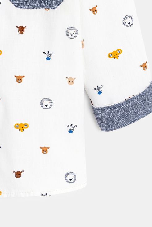 Baby boy's adaptable white animal print shirt 2
