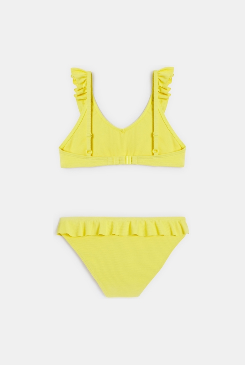 2-teiliger Badeanzug in Gelb mit Volants für Mädchen 2