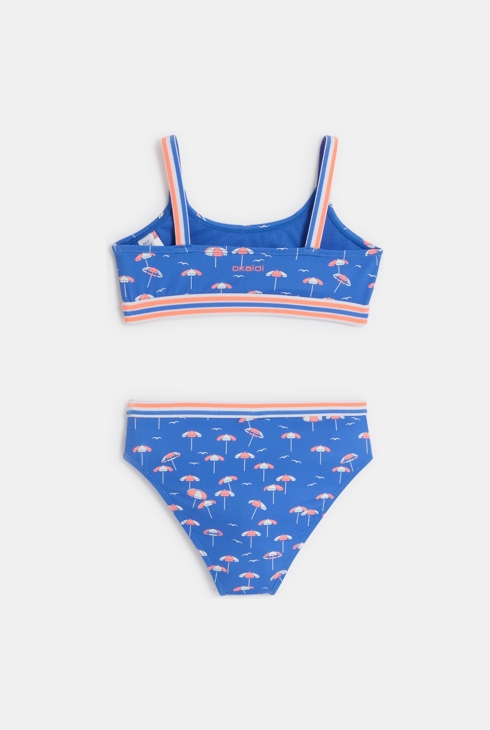 Maillot de bain 2 pièces imprimé bleu Fille 2