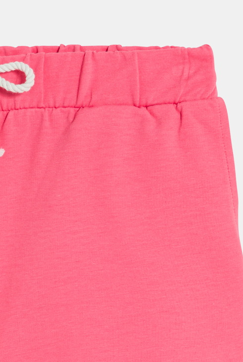 Girl's plain pink fleece shorts 2