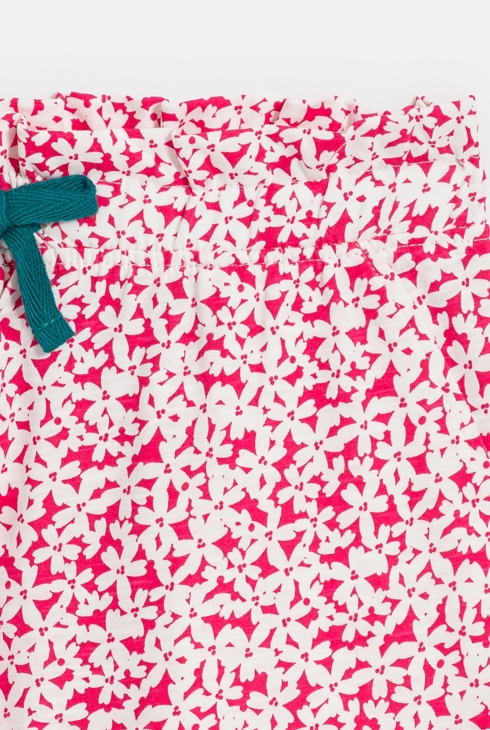 Girl's pink jersey floral print shorts 2