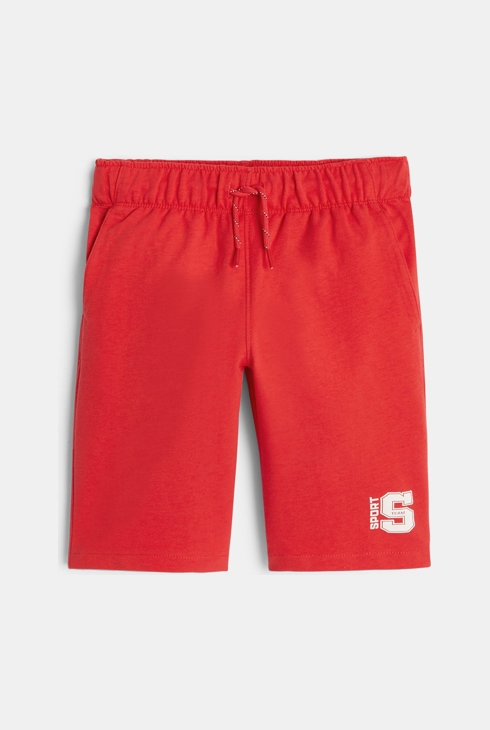 Boy's red fleece Bermuda shorts 2