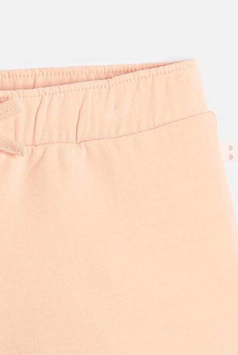 Baby girls lightweight, pink brushed cotton shorts 2