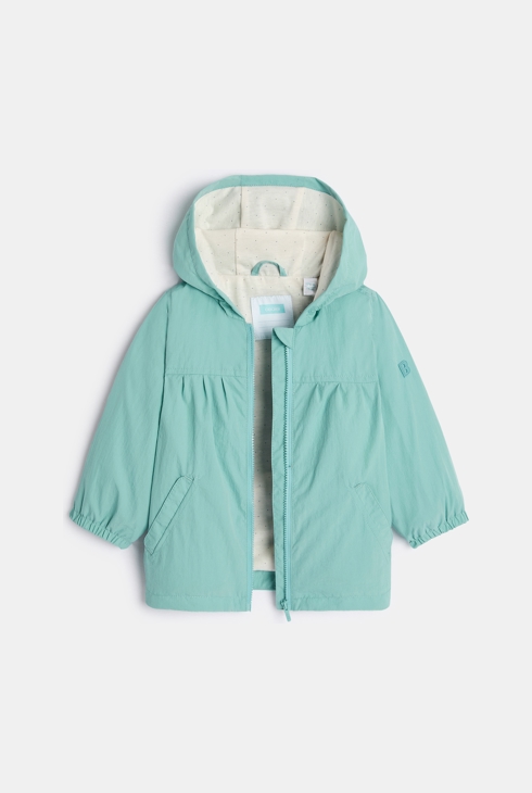 Grüne Babyjacke mit Kapuze für Mädchen 2