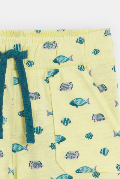 Baby Boy's yellow textured jersey shorts 2